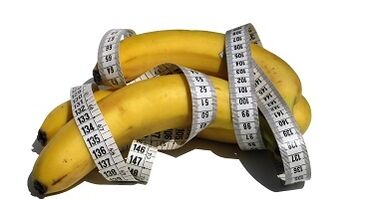 Bananele și centimetri pe măsură ce imitația penisului crește